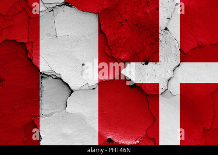 Bandiera del Perù e della Danimarca Foto Stock