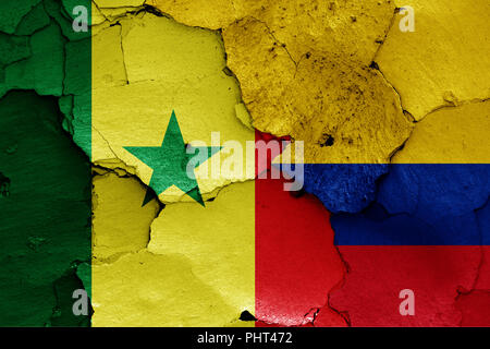 Le bandiere del Senegal e Colombia Foto Stock