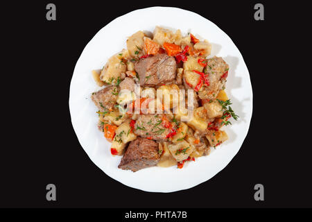 Carne arrosto con patate Foto Stock