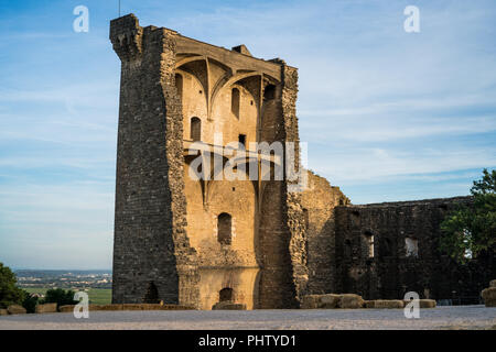 Castel nel Châteauneuf-du-Pape, Provenza, in Francia, in Europa. Foto Stock