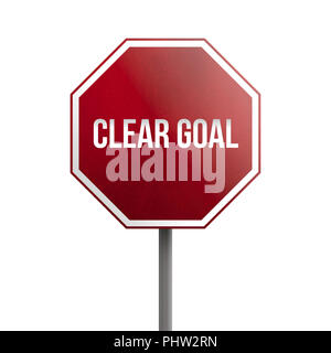 Obiettivo chiaro - segno rosso isolato su sfondo bianco Foto Stock