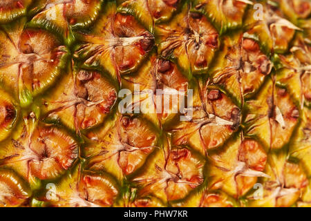 Dettaglio texture di ananas close up, macro shot Foto Stock