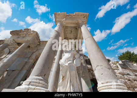 Una vista di Antonine ninfeo a Sagalassos antica città in Burdur, Turchia. Foto Stock