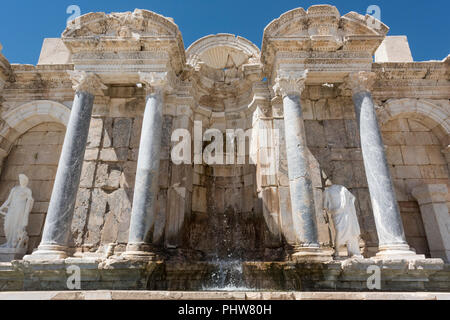 Una vista di Antonine ninfeo a Sagalassos antica città in Burdur, Turchia. Foto Stock