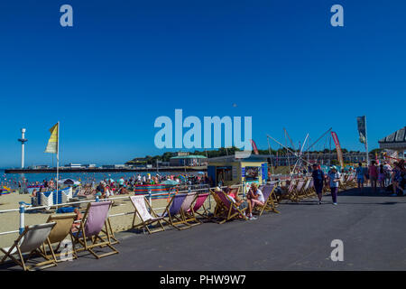 Weymouth beach e dal lungomare di Weymouth Dorset, England, Regno Unito Foto Stock