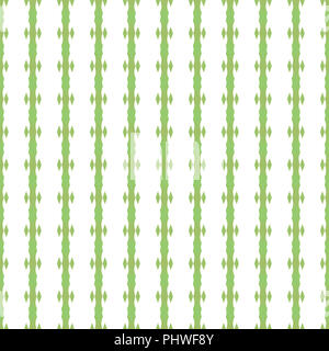 Seamless verde vintage pattern pattern a strisce su sfondo bianco Foto Stock