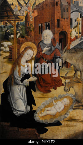 Nord pittore tedesco (fine XV secolo). La Natività di Cristo. Wallraf-Richartz Museum. Colonia. Germania. Foto Stock