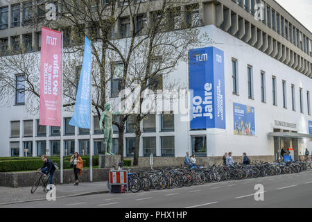 Technische Universitaet, Hauptgebaeude, Arcisstrasse, Monaco di Baviera, Deutschland Foto Stock