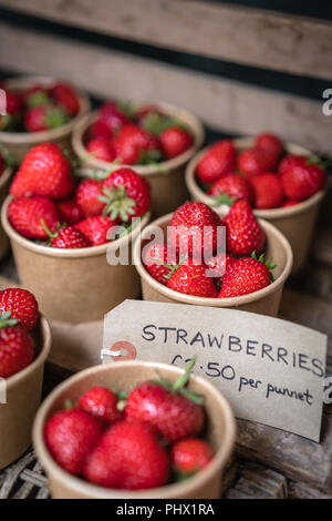 Gustose fragole organico per la vendita Foto Stock