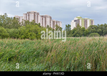 Moderna architettura residenziale in Berlino, Germania Foto Stock