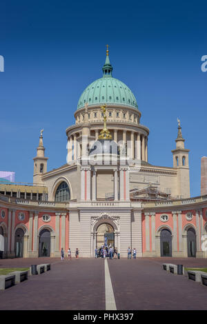 Innenhof, del Landtag, Fortunaportal, Nikolaikirche, Am Alten Markt, Potsdam, Brandeburgo, Deutschland Foto Stock