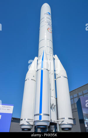 Modell Ariane 6, ILA 2018, Schoenefeld, Brandeburgo, Deutschland Foto Stock