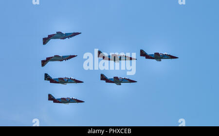 Kunstflugstaffel PATRULLA AGUILA, ILA 2018, Schoenefeld, Brandeburgo, Deutschland Foto Stock