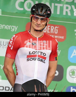 Uovere Energy Tour del Regno Unito. 02Sep, 2018. 2018, Fase 1 Iniziare a Pembrey Lotto della Soudal André Greipel. Immagine: Credito Huw Fairclough/Alamy Live News Foto Stock