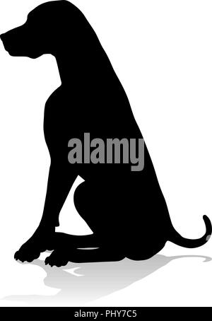 Silhouette cane animale domestico Illustrazione Vettoriale