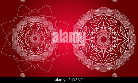 Flower mandala. Vintage di elementi decorativi. Modello di orientali, illustrazione vettoriale. Illustrazione Vettoriale