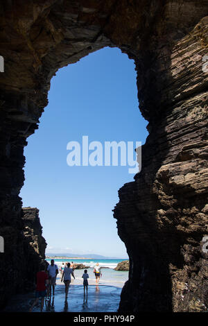 Playa de Catedrales o spiaggia di cattedrali, Galizia, Spagna. Foto Stock