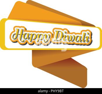 Vettore banner Origami per Diwali. Alla moda di origami banner a nastro. Illustrazione Vettoriale