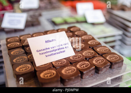 La linea di cioccolato di Anversa in Belgio Foto Stock