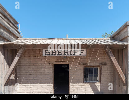 Retro della sheriff office nel vecchio Tucson. Foto Stock