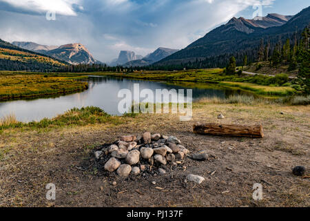 Il Camp dal Green River, Wind River Range, WY Foto Stock