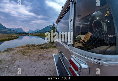 Il Camp dal Green River, Wind River Range, WY Foto Stock