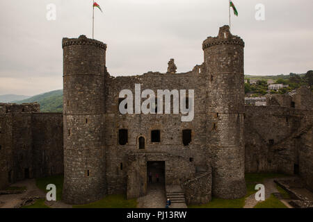 Harlech Castle, UNSCO World Heritage Site, Snowdonia NP, Wales, Regno Unito Foto Stock