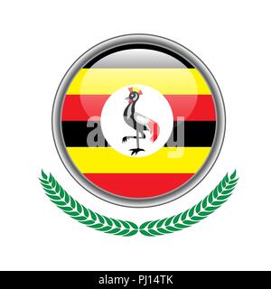 Bandiera dell'Uganda pulsante. Uganda icona bandiera. Illustrazione Vettoriale di Uganda bandiera su sfondo bianco. Illustrazione Vettoriale