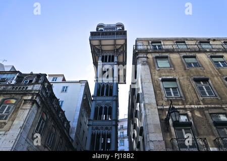 Elevador de Santa Justa, Lisbona, Portogallo Foto Stock