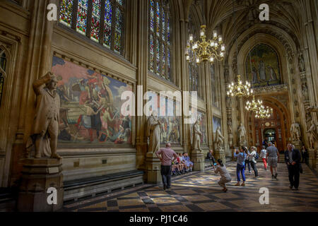 St Stephen's Hall, il Palazzo di Westminster, Londra, Inghilterra, Grossbritannien Foto Stock