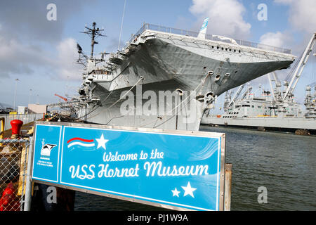 Ponte della USS Hornet Museum, Alameda, California, Stati Uniti d'America Foto Stock