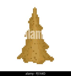 Vomito pixel art. Vomitare 8 bit. Conati di vomito sono cartoon. Vomitus Illustrazione Vettoriale