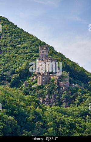 Burg Sooneck (castello) sul fiume Reno vicino Trechtingshausen Foto Stock