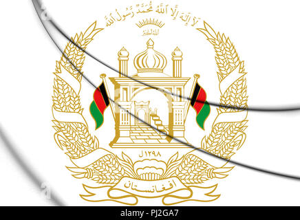 3D emblema dell'Afghanistan. 3D'illustrazione. Foto Stock