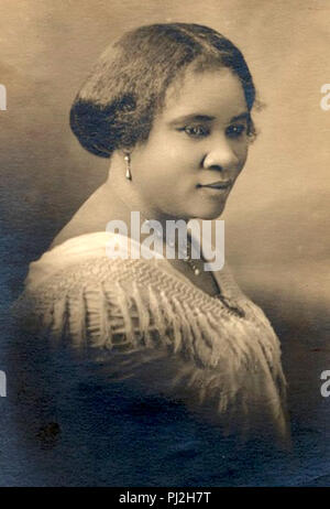 Signora C.J. Walker, il primo self-made U.S. donna milionario di qualsiasi razza, Sarah Breedlove (1867 - 1919), noto come signora C. J. Walker, afro-americano di imprenditore e la prima donna self-made milionario negli Stati Uniti Foto Stock