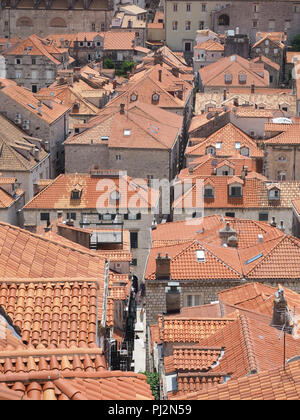 Vista del paese vecchio di Dubrovnik, Croazia Foto Stock