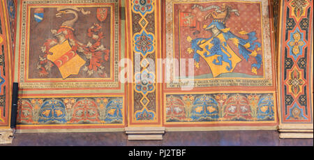 Sala dei Notari, il Palazzo dei Priori, Municipio di Perugia, Umbria, Italia Foto Stock