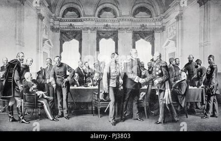 Il Congresso di Berlino (13 giugno al 13 luglio 1878) è stato un incontro dei rappresentanti di sei grandi potenze del tempo, digitale migliorata la riproduzione di un originale a partire dall'anno 1895 Foto Stock