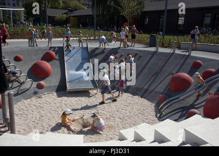 Mosca, Russia - 25 agosto 2018: Gorky Parco Centrale di Cultura e tempo libero Foto Stock