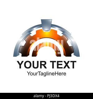 Vettore 3D metà icone marcia macchina movimento e illustrazione del logo Illustrazione Vettoriale