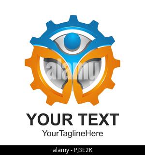 Vettore 3D astratto icone marcia macchina movimento e illustrazione del logo Illustrazione Vettoriale