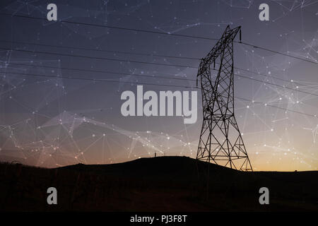 Immagine composita della costellazione tra le stelle Foto Stock