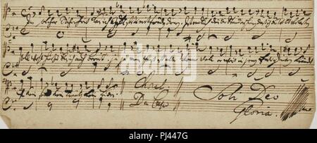 Bach Noten Soli Deo Gloria. Foto Stock