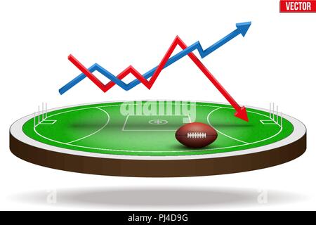 Australian rules football field stadium Illustrazione Vettoriale