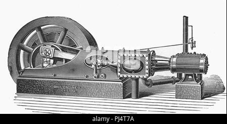 Sfera composto tandem motore a vapore (Nuovo Catechismo del motore a vapore, 1904). Foto Stock