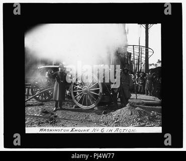 Baltimore fire, 1904) Washington n. motore 6 in azione Foto Stock