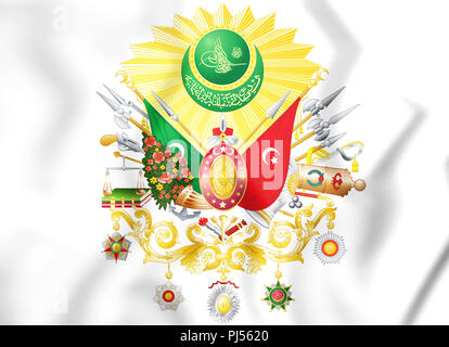 Impero ottomano stemma (1299-1923). 3D'illustrazione. Foto Stock