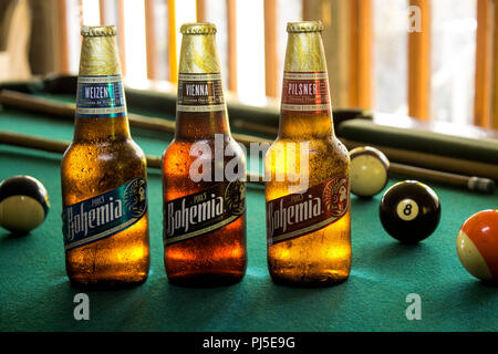 Tlaxcala, Messico - Settembre 04.2018.Bohemia è una birra messicana fatta dal Cuauhtemoc Moctezuma Brewery in tre varietà di stili Foto Stock