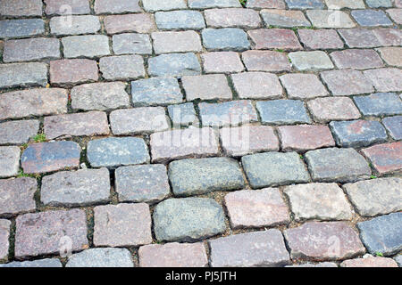 Strada di ciottoli Aalborg Danimarca Foto Stock