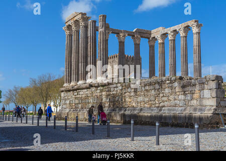 Tempio romano, Evora, Portogallo Foto Stock